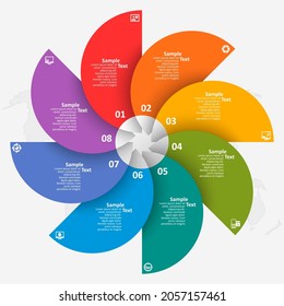 vector abstract 3d paper infographic elements.Circular infographics
