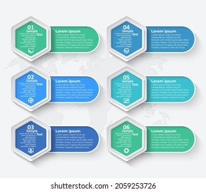 vector abstract 3d paper infographic elements.Hexagon infographics.Honeycomb design