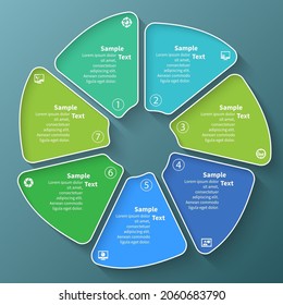 vector abstract 3d paper infographic elements.Circular infographics