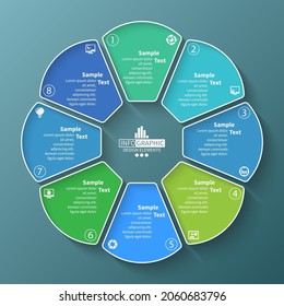 vector abstract 3d paper infographic elements.Circular infographics