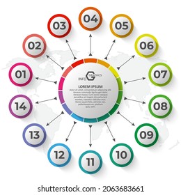 vector abstract 3d paper infographic elements.Circular infographics