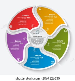 vector abstract 3d paper infographic elements.Circular infographics