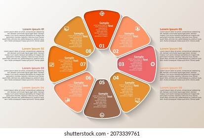 vector abstract 3d paper infographic elements.Circular infographics
