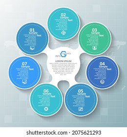 Vektorgrafik abstrakter 3D-Papierinfographieelemente.Zirkuläre Infografiken