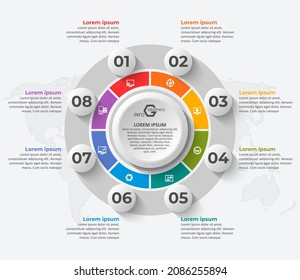 vector abstract 3d paper infographic elements.Circular infographics