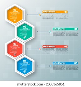 vector abstract 3d paper infographic elements.Hexagon infographics.Honeycomb design