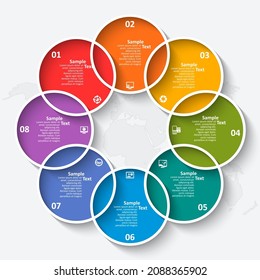 vector abstract 3d paper infographic elements.Circular infographics