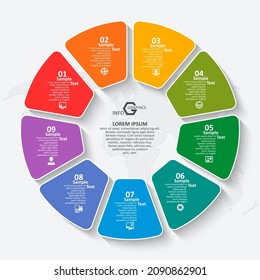 vector abstract 3d paper infographic elements.Circular infographics