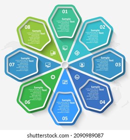 vector abstract 3d paper infographic elements.Circular infographics
