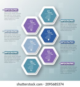 vector abstract 3d paper infographic elements.Hexagon infographics.Honeycomb design