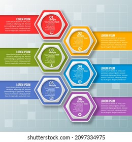 vector abstract 3d paper infographic elements.Hexagon infographics.Honeycomb design
