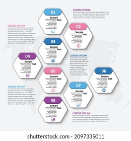 vector abstract 3d paper infographic elements.Hexagon infographics.Honeycomb design