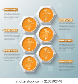 vector abstract 3d paper infographic elements.Hexagon infographics.Honeycomb design
