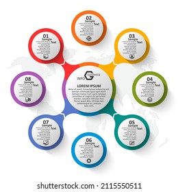 vector abstract 3d paper infographic elements.Circular infographics