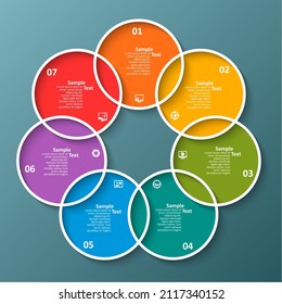 vector abstract 3d paper infographic elements.Circular infographics