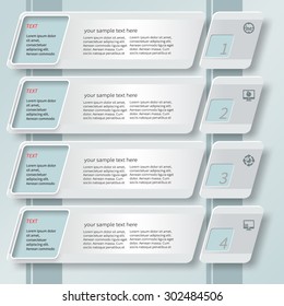 vector abstract 3d paper infographic elements