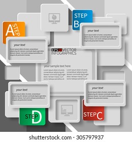 vector abstract 3d paper infographic elements