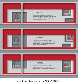 vector abstract 3d paper infographic elements