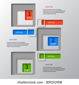 vector abstract 3d paper infographic elements