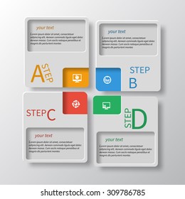 vector abstract 3d paper infographic elements