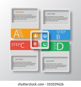 vector abstract 3d paper infographic elements