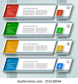 vector abstract 3d paper infographic elements