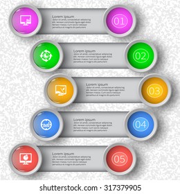 vector abstract 3d paper infographic elements
