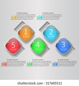vector abstract 3d paper infographic elements