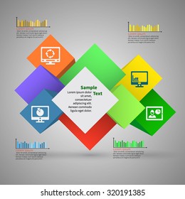 vector abstract 3d paper infographic elements