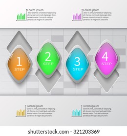 vector abstract 3d paper infographic elements