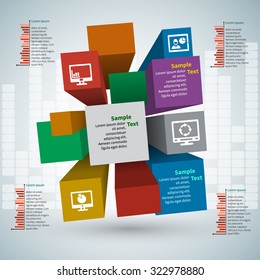 vector abstract 3d paper infographic elements