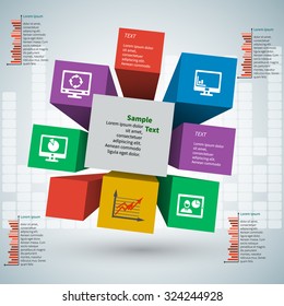 vector abstract 3d paper infographic elements