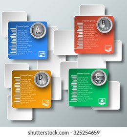 vector abstract 3d paper infographic elements