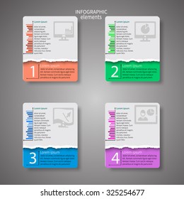 vector abstract 3d paper infographic elements