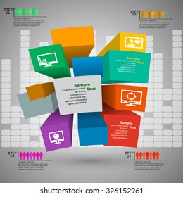 vector abstract 3d paper infographic elements