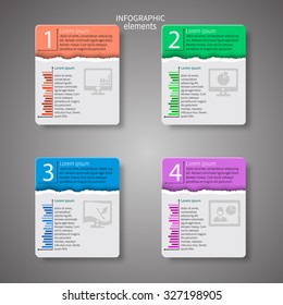 vector abstract 3d paper infographic elements