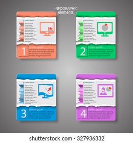 vector abstract 3d paper infographic elements
