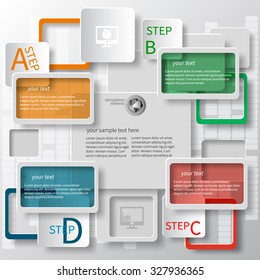 vector abstract 3d paper infographic elements