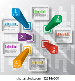 vector abstract 3d paper infographic elements