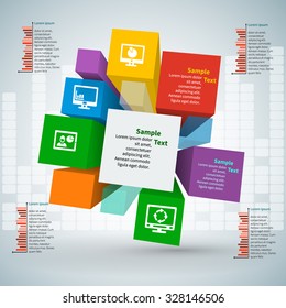 vector abstract 3d paper infographic elements