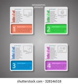 vector abstract 3d paper infographic elements