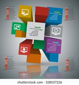vector abstract 3d paper infographic elements