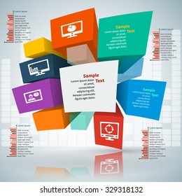 vector abstract 3d paper infographic elements