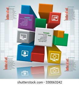 vector abstract 3d paper infographic elements