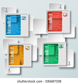 vector abstract 3d paper infographic elements