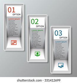 vector abstract 3d paper infographic elements