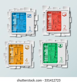 vector abstract 3d paper infographic elements