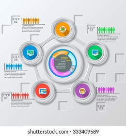 vector abstract 3d paper infographic elements