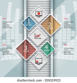 vector abstract 3d paper infographic elements