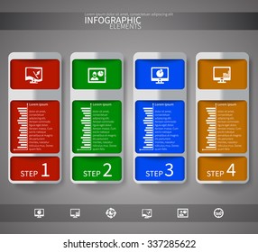 vector abstract 3d paper infographic elements